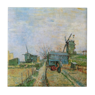Köksträdgård i Montmartre av Vincent van Gogh Kakelplatta
