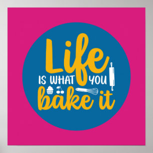 Kökstypografi Retro Baker Art Poster