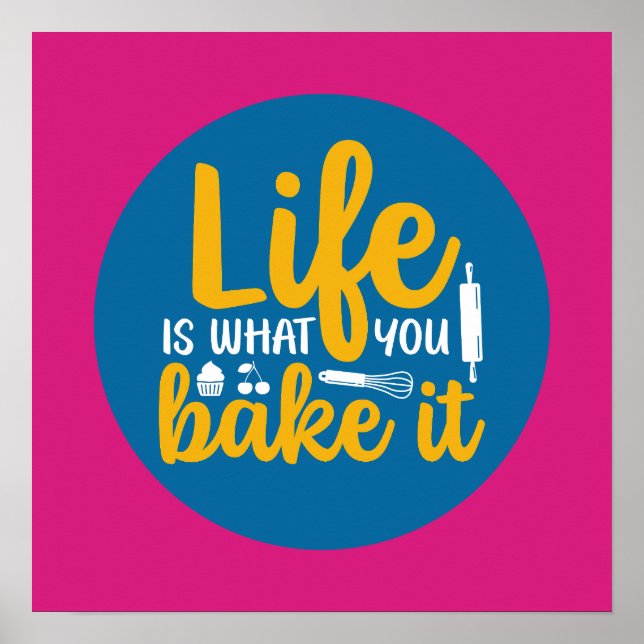 Kökstypografi Retro Baker Art Poster (Framsidan)