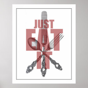 Köksutensils Art Ät det bara roligt Poster