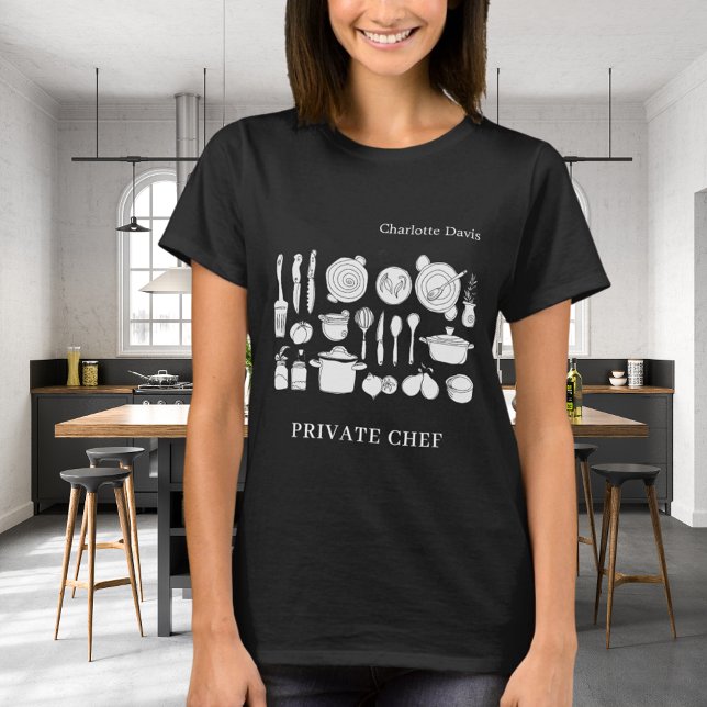 Köksutrustning för namn-manusbruk, svart t shirt (Skapare uppladdad)