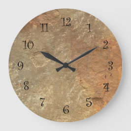 Köksväggskåp med stenutseende stor klocka