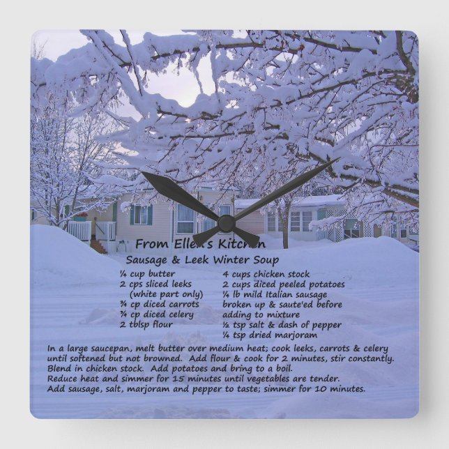 Köksväggsluss för Ellen Fyrkantig Klocka (Framsida)