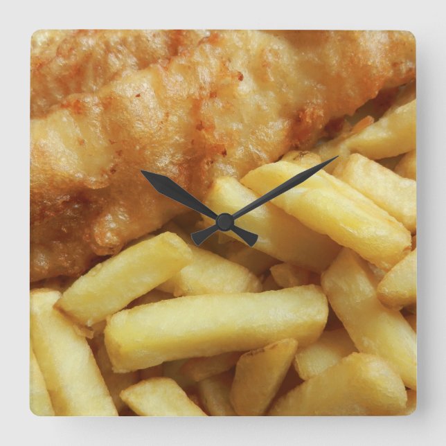 Köksväggur för livsmedel fyrkantig klocka (Framsida)