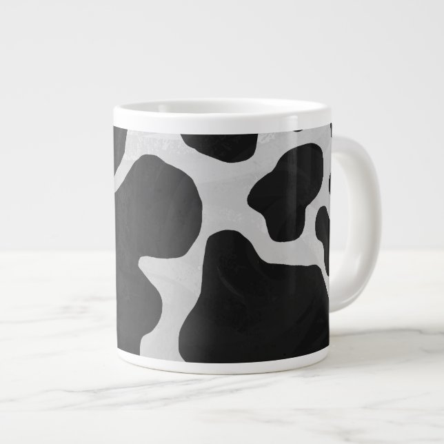 Koksvart och vit utskrift jumbo mugg (Framsida höger)