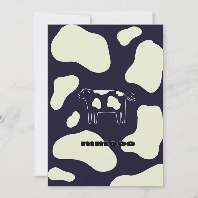 Koksvart och vitt tack kort (Framsida)