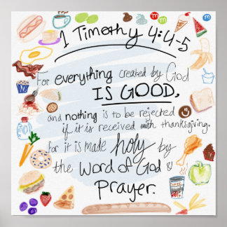 Köksverse - 1 Timothy 4:4-5 Poster
