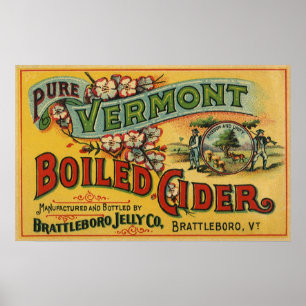 Kokt Cider Vermont för vintageBrattleboro gelé Poster