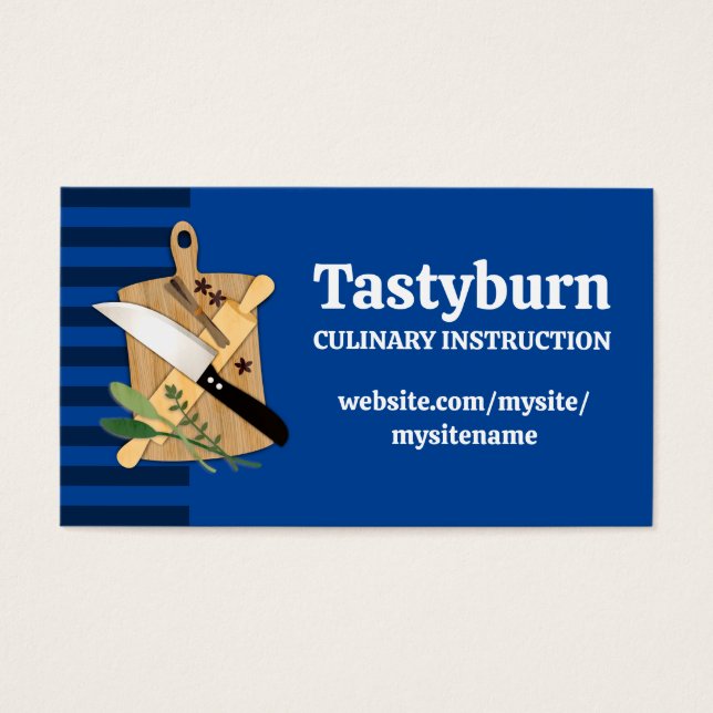 Kokulina för matlagning av knivar visitkort (Framsidan)