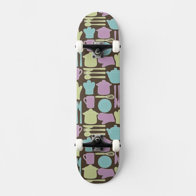 KökUtensilsmönster 2 Mini Skateboard Bräda 18,7 Cm (Framsida)