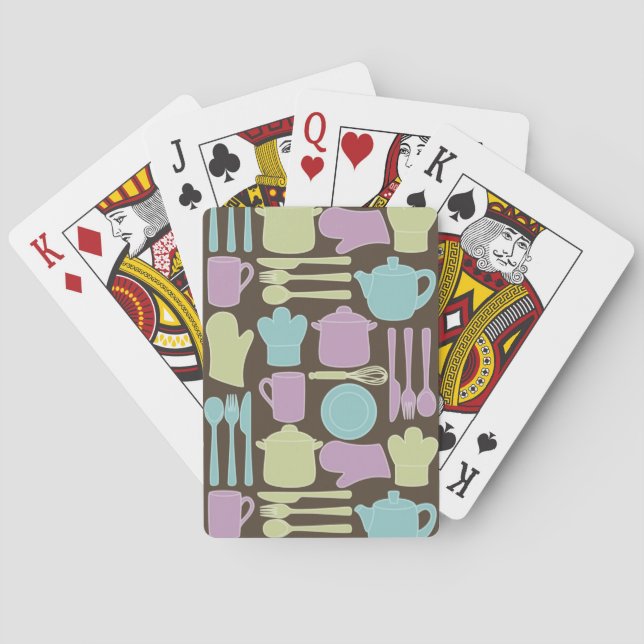 KökUtensilsmönster 2 Spel Kort (Baksidan)