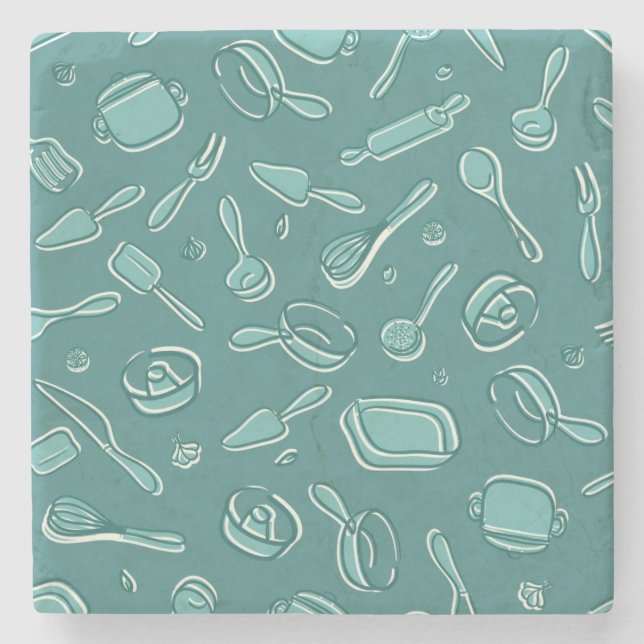 KökUtensilsmönster Underlägg Sten (Framsidan)
