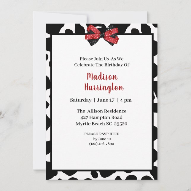 Kokutskrift av födelsedagsinbjudan inbjudningar (Framsida)