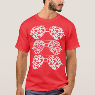 Kokutskrift Coola Solglasögon för djurkummel Mönst T Shirt