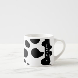Kokutskrift, Kokfläckar, Svart och vitt, ditt namn Espressomugg