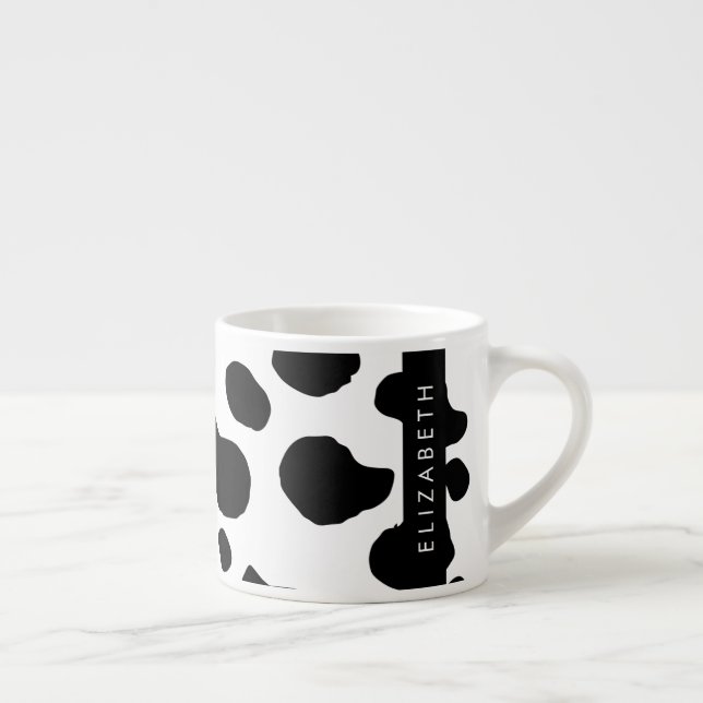 Kokutskrift, Kokfläckar, Svart och vitt, ditt namn Espressomugg (Höger)