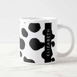 Kokutskrift, Kokfläckar, Svart och vitt, ditt namn Jumbo Mugg