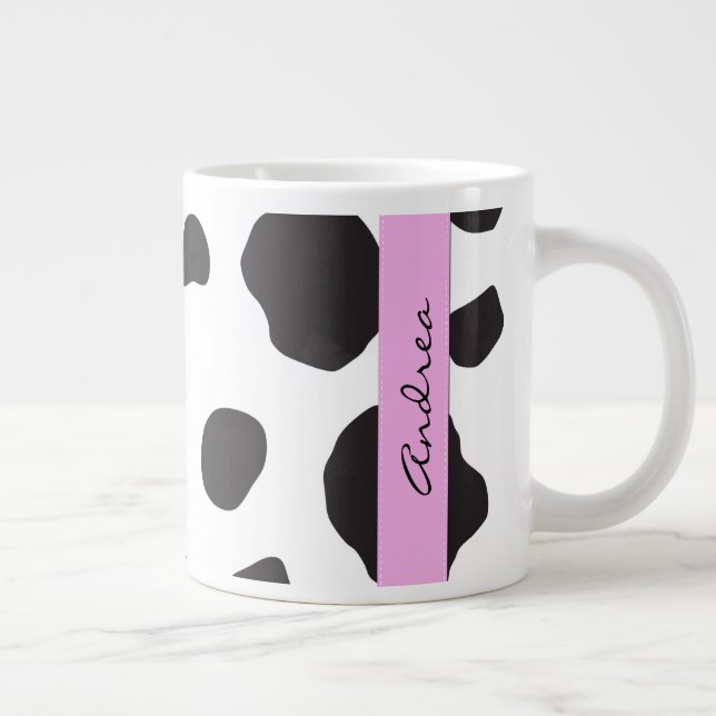 Kokutskrift, Kokfläckar, Svart och vitt, ditt namn Jumbo Mugg (Höger)