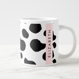 Kokutskrift, Kokfläckar, Svart och vitt, ditt namn Jumbo Mugg