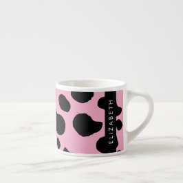 Kokutskrift, Kokspatter, Rosa Cow, ditt namn Espressomugg