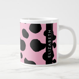 Kokutskrift, Kokspatter, Rosa Cow, ditt namn Jumbo Mugg
