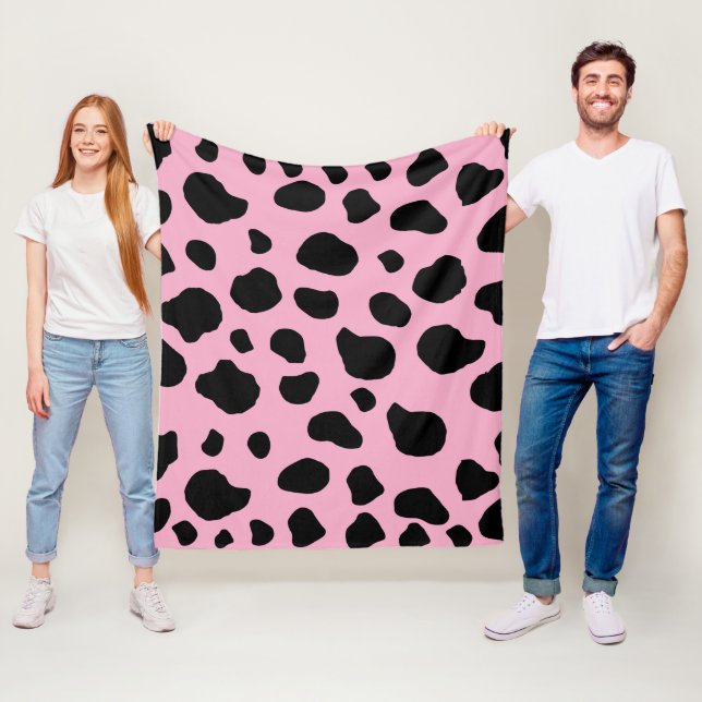 Kokutskrift, Mönster, Koddekor, Rosa Cow Fleecefilt (På plats)