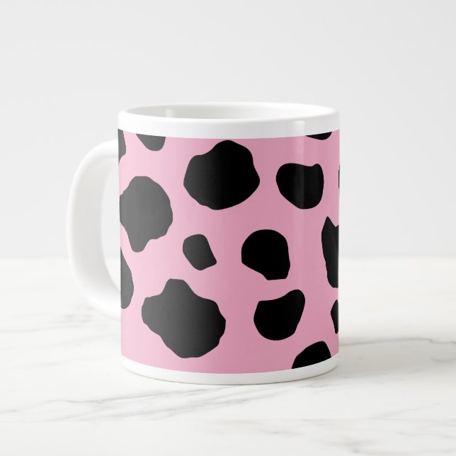 Kokutskrift, Mönster, Koddekor, Rosa Cow Jumbo Mugg (Framsida vänster)