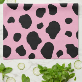 Kokutskrift, Mönster, Koddekor, Rosa Cow Kökshandduk