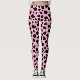 Kokutskrift, Mönster, Koddekor, Rosa Cow Leggings