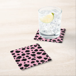 Kokutskrift, Mönster, Koddekor, Rosa Cow Underlägg Papper Kvadrat