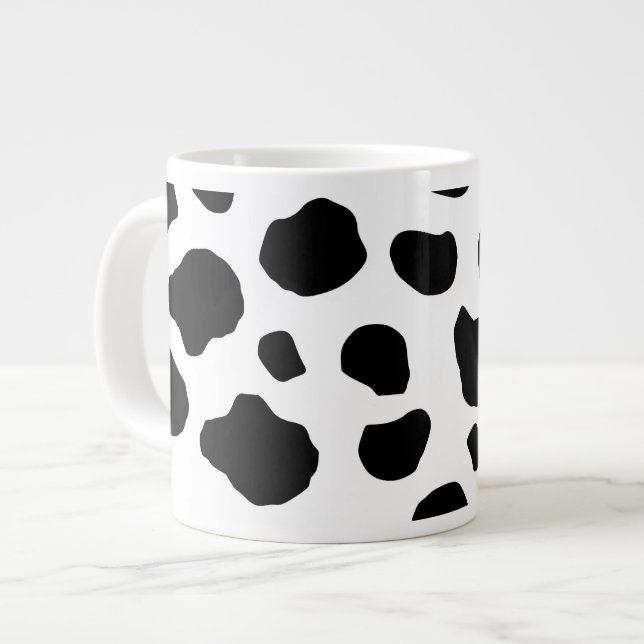Kokutskrift, Mönster, Kokpunkter, Svart och vitt Jumbo Mugg (Framsida vänster)