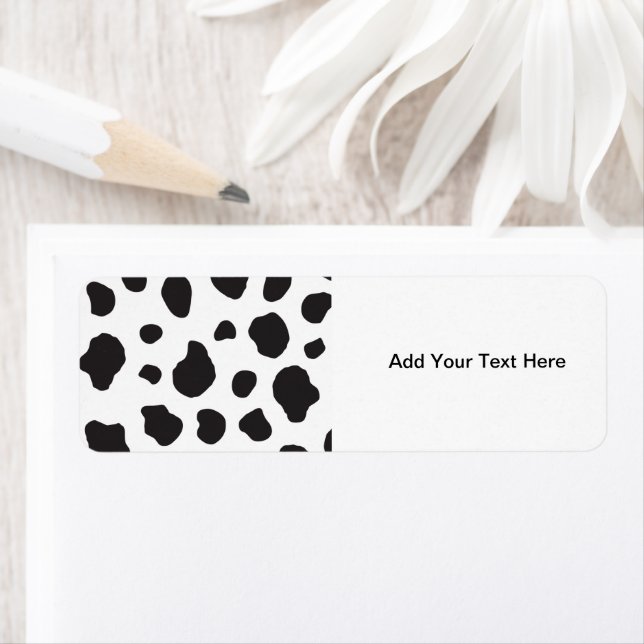 Kokutskrift, Mönster, Kokpunkter, Svart och vitt Returadress Etikett (Insitu)