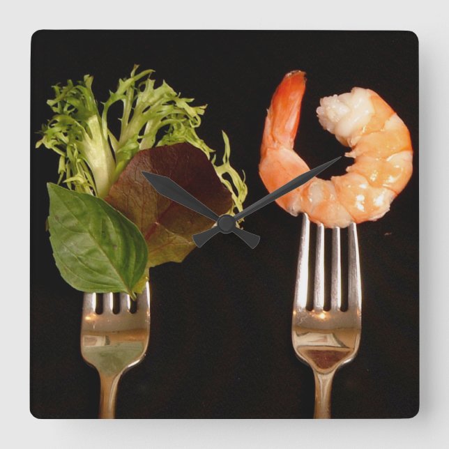 Kökvägg för matvaror Älskare Fyrkantig Klocka (Framsida)