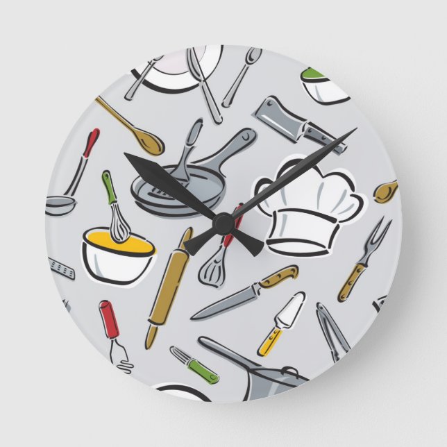 Kökverktygmönster Rund Klocka (Framsida)