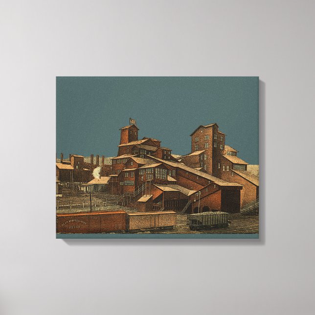 Kol Antracite Coal Mining Coal Miner Mine Art Canvastryck (Framsida)