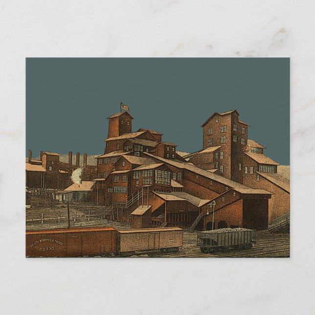 Kol Antracite Coal Mining Coal Miner Mine Art Vykort (Framsida)