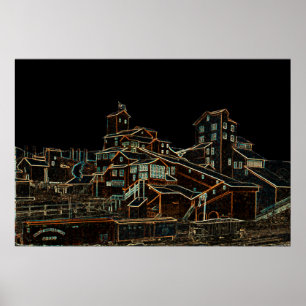 Kol Antracite Coal Mining Coal Miner Mine neon Poster