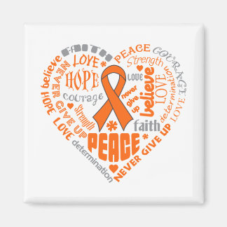 KOL Awareness Heart Ord (orange) Magnet