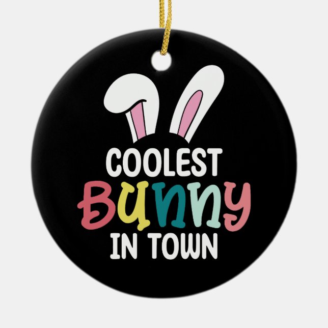 Kol Bunny i stadsdelen Påskhare Julgransprydnad Keramik (Framsidan)