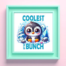 Kol den Bunch pun Cute baby Penguin-tecknaden Fototryck