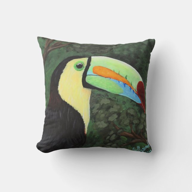 Köl-fakturerade Toucan Kudde (Framsida)