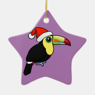 Köl-fakturerade Toucan Santa Julgransprydnad Keramik