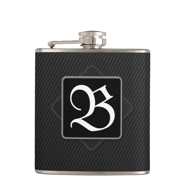 Kol Fiber Black Monogram Drink-kolv Fickplunta (Framsidan)