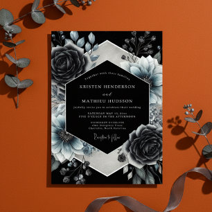 Kol Floral Gotisk Romantisk Bröllop Inbjudningar