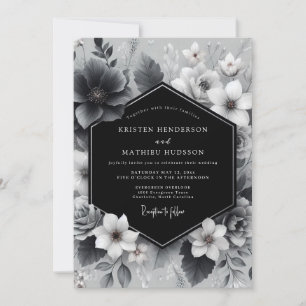 Kol Floral Konstnärlig Bröllop Inbjudningar