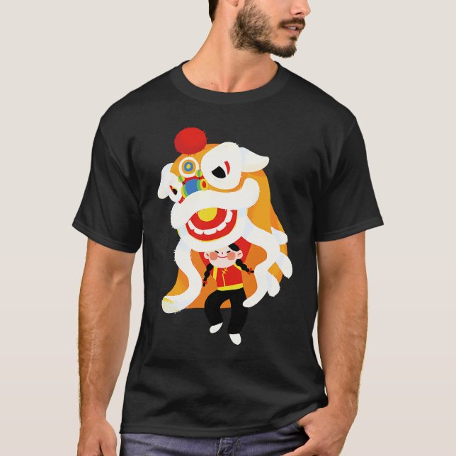 Kol för Lejon drakmer (nyår),  dragon, traditionel T Shirt (Framsida)