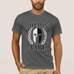 Kol för Molon Labe spartanskt hjälmlagrar Tee