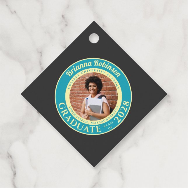 Kol Foto Modern Studentfest Tacksamhet Gåvor Etiketter (Baksida)