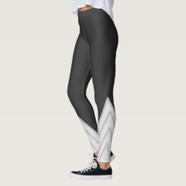 Kol Grå Vita Detaljer Leggings