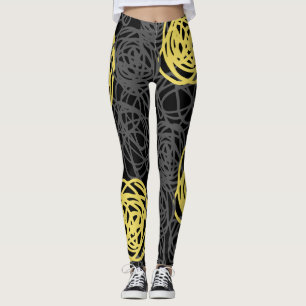 Kol, gult och svart modernt leggings